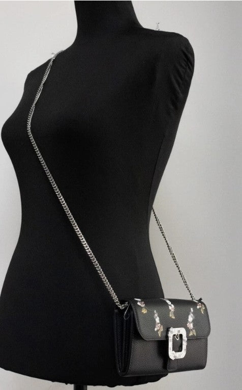 Kate Spade X Disney Black Leather Minnie Mouse Wallet Crossbody Bag - ventzia