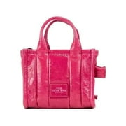 Marc Jacobs The Shiny Crinkle Micro Tote Magenta Leather Crossbody Bag Handbag - ventzia