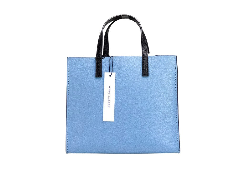 Marc Jacobs Grind Mini Blue Heaven Colorblock Leather Tote Crossbody Bag Purse - ventzia