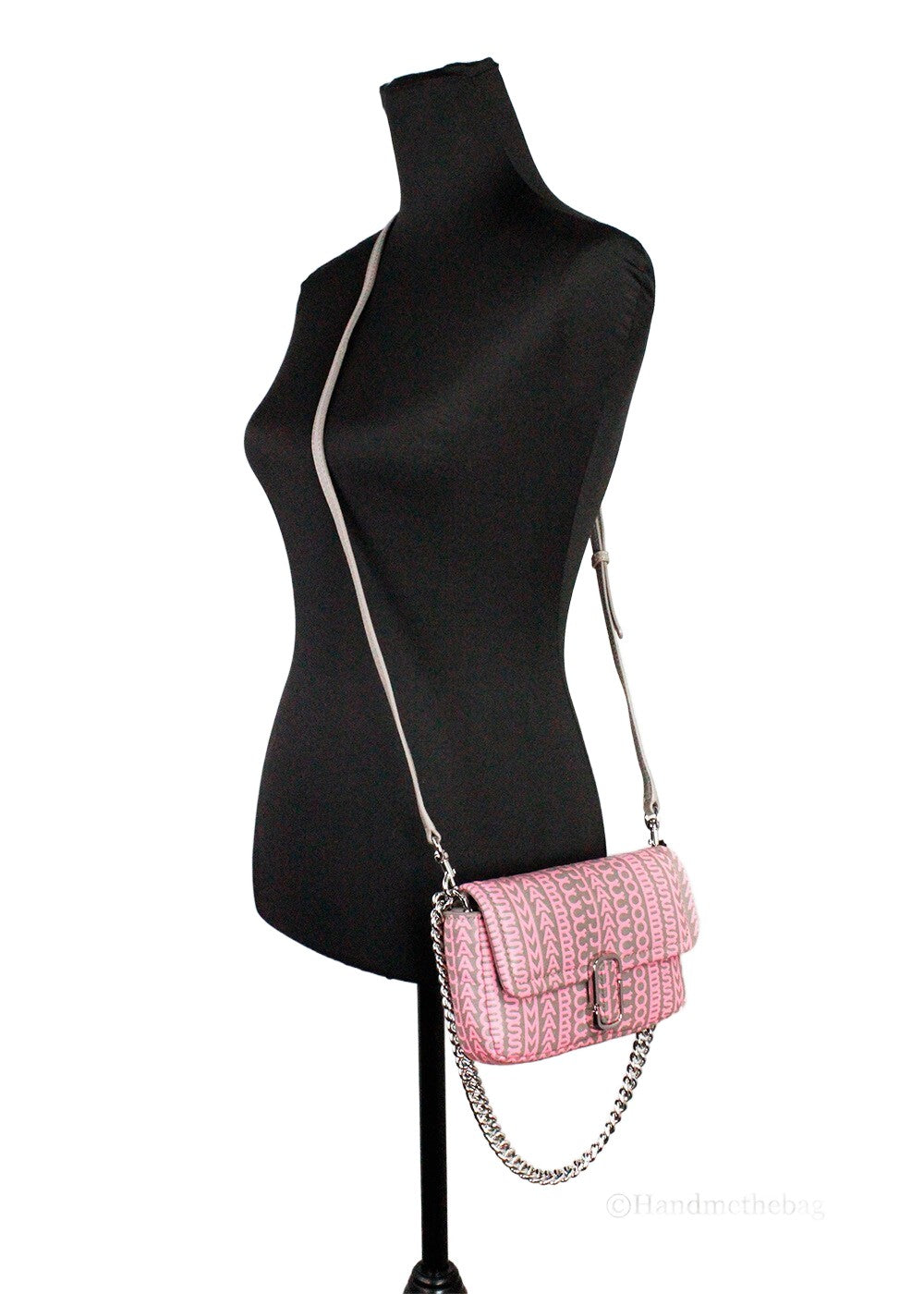 Marc Jacobs Neon Pink The Monogram Leather J Marc Mini Shoulder Bag Crossbody - ventzia