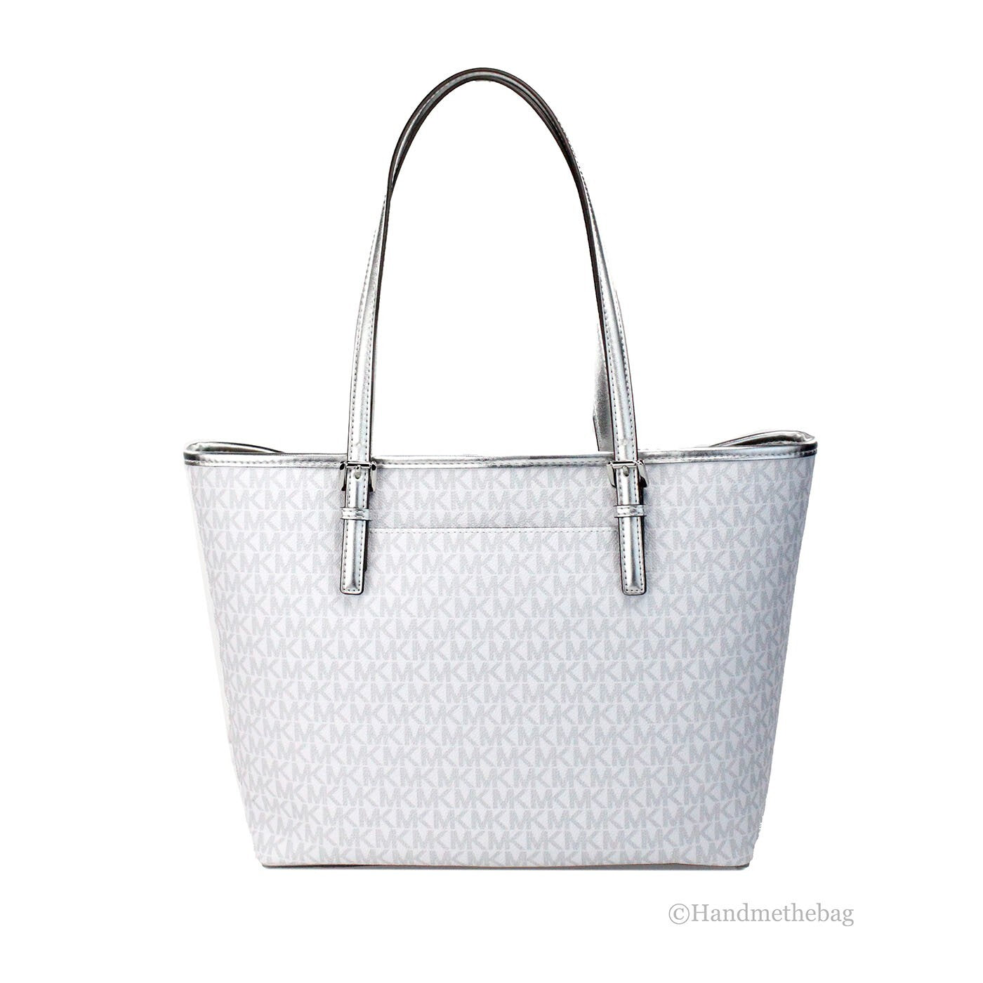 Michael Kors Jet Set Travel Girls Medium Signature Carryall Tote White MK - ventzia