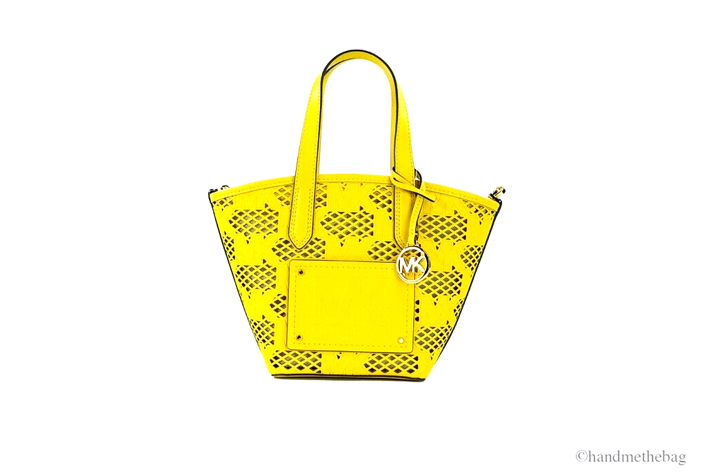 Michael Kors Kimber Small Daffodil Leather 2-In-1 Zip Tote Messenger Bag Purse - ventzia