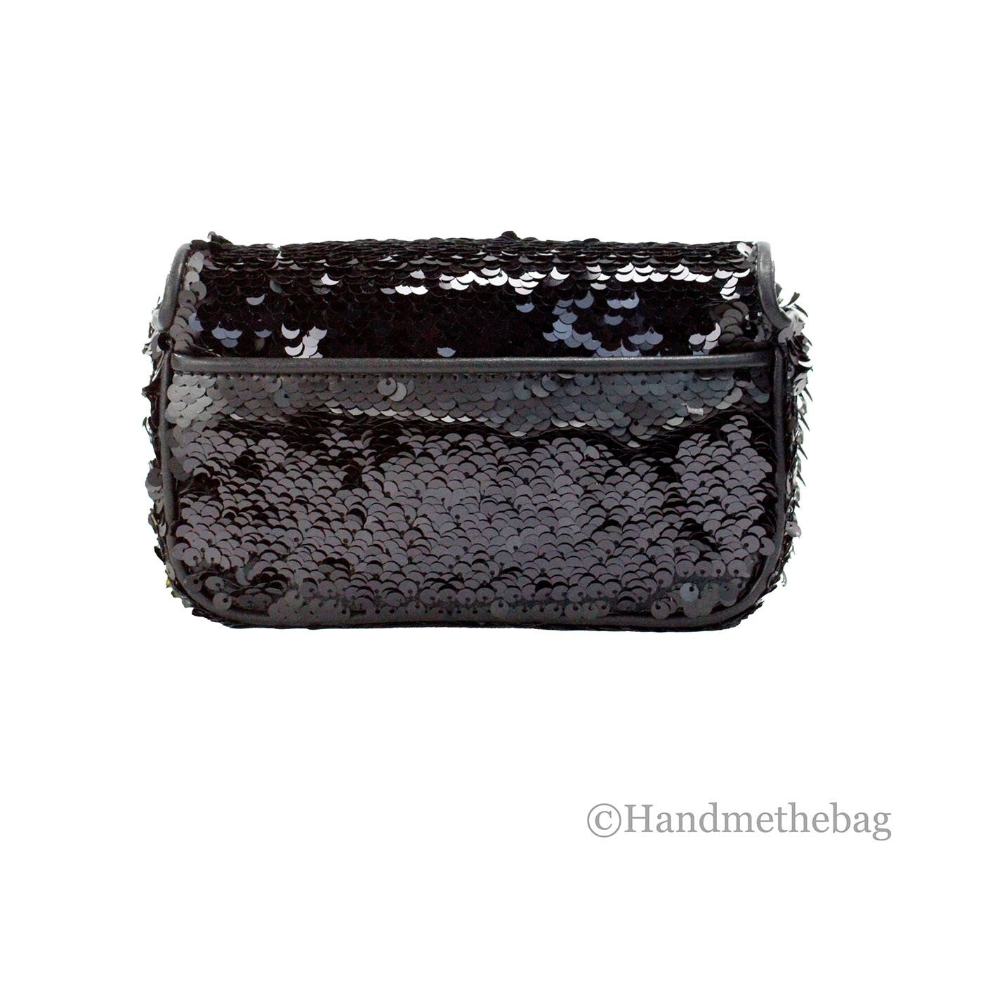 Marc Jacobs The Mini J Marc Shoulder Bag Black Sequined Crossbody Bag - ventzia