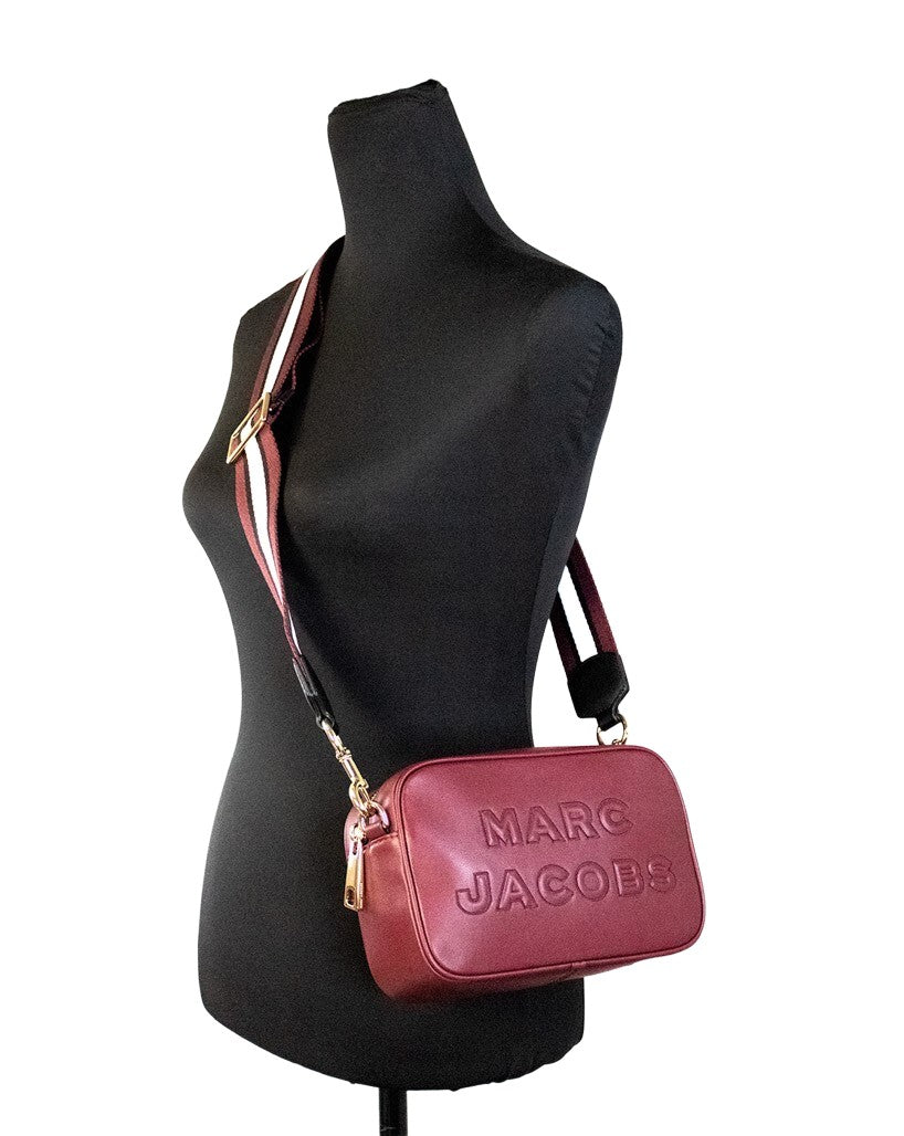 Marc Jacobs Flash Pomegranate Smooth Leather Embossed Camera Crossbody Bag Purse - ventzia