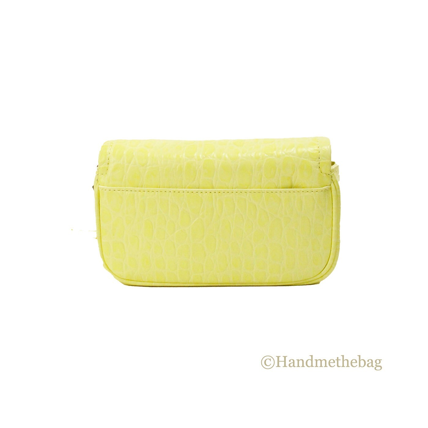 Marc Jacobs The Mini Shoulder Bag Yellow Embossed Leather Crossbody Bag - ventzia
