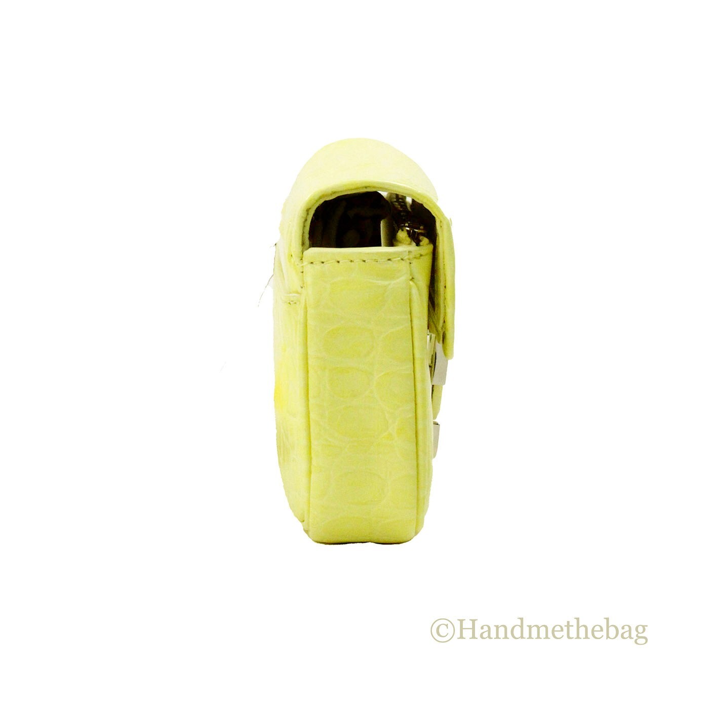 Marc Jacobs The Mini Shoulder Bag Yellow Embossed Leather Crossbody Bag - ventzia