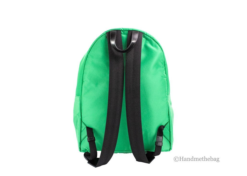 Versace Large Bright Green Nylon Fabric Medusa Shoulder Backpack Bookbag - ventzia