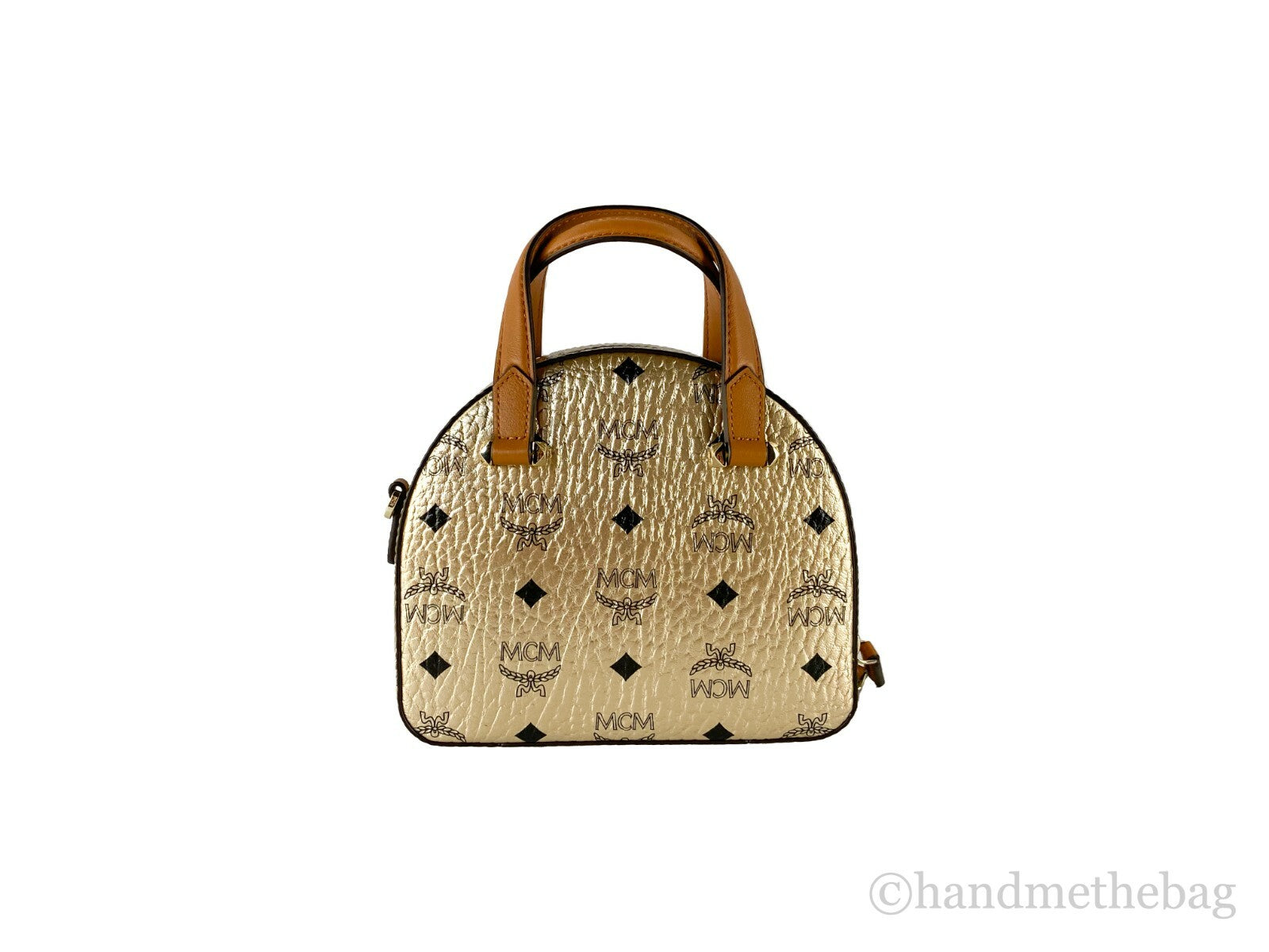 MCM Half Moon Mini Round Top Tote Crossbody Bag - ventzia