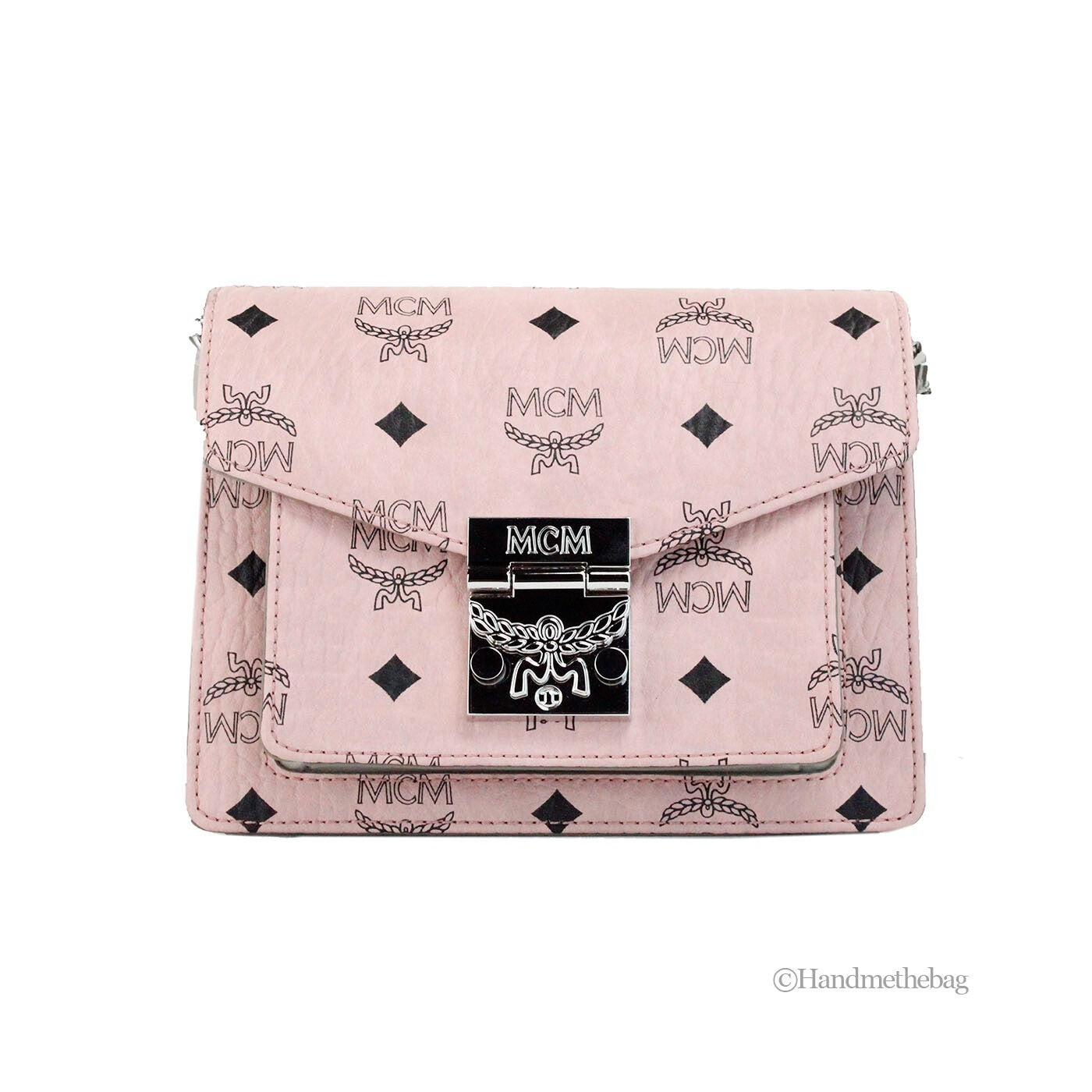 MCM Signature Patricia Leather Mini Flap Lock Crossbody Bag - ventzia