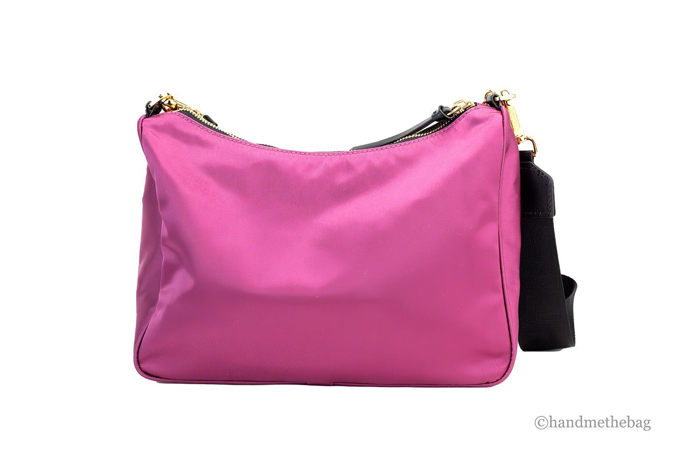 Versace Small Dahlia Nylon Fabric Medusa Pendant Crossbody Shoulder Purse Bag - ventzia