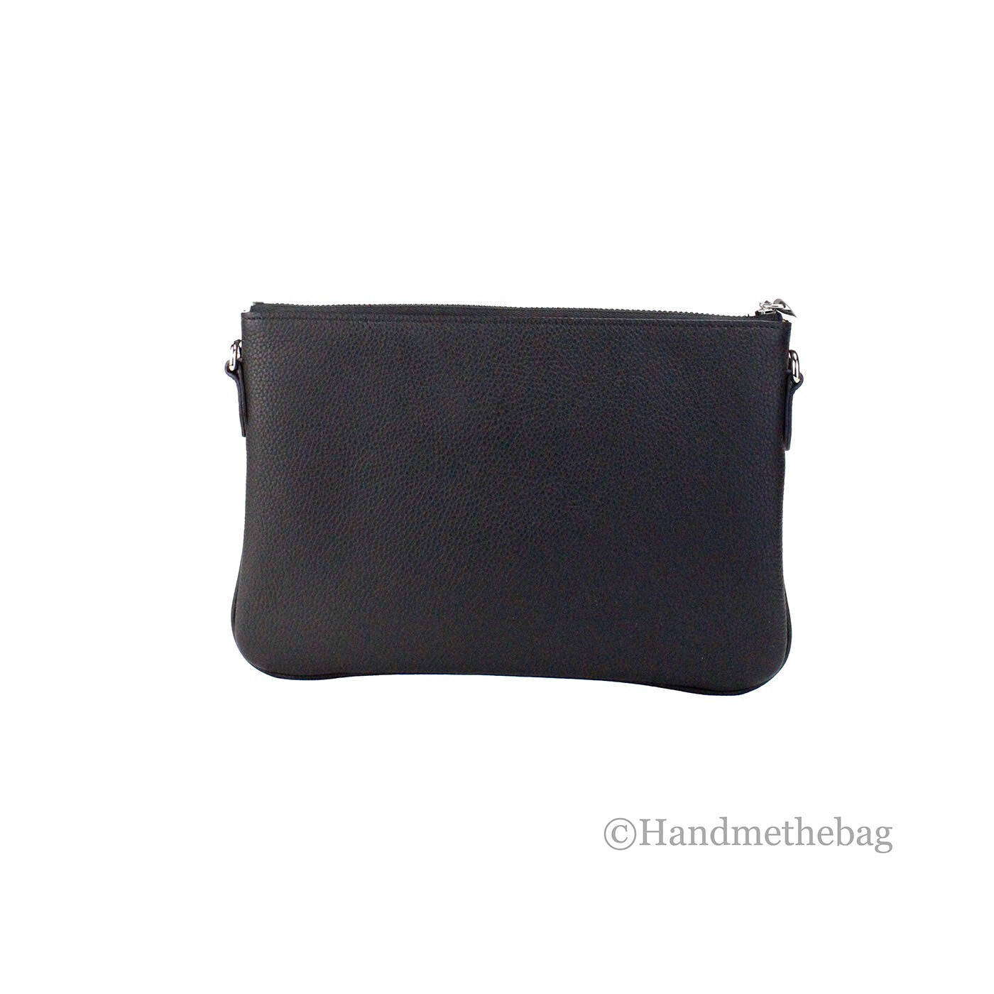 Burberry Peyton Monogram Black Leather Pouch Crossbody Bag Purse - ventzia
