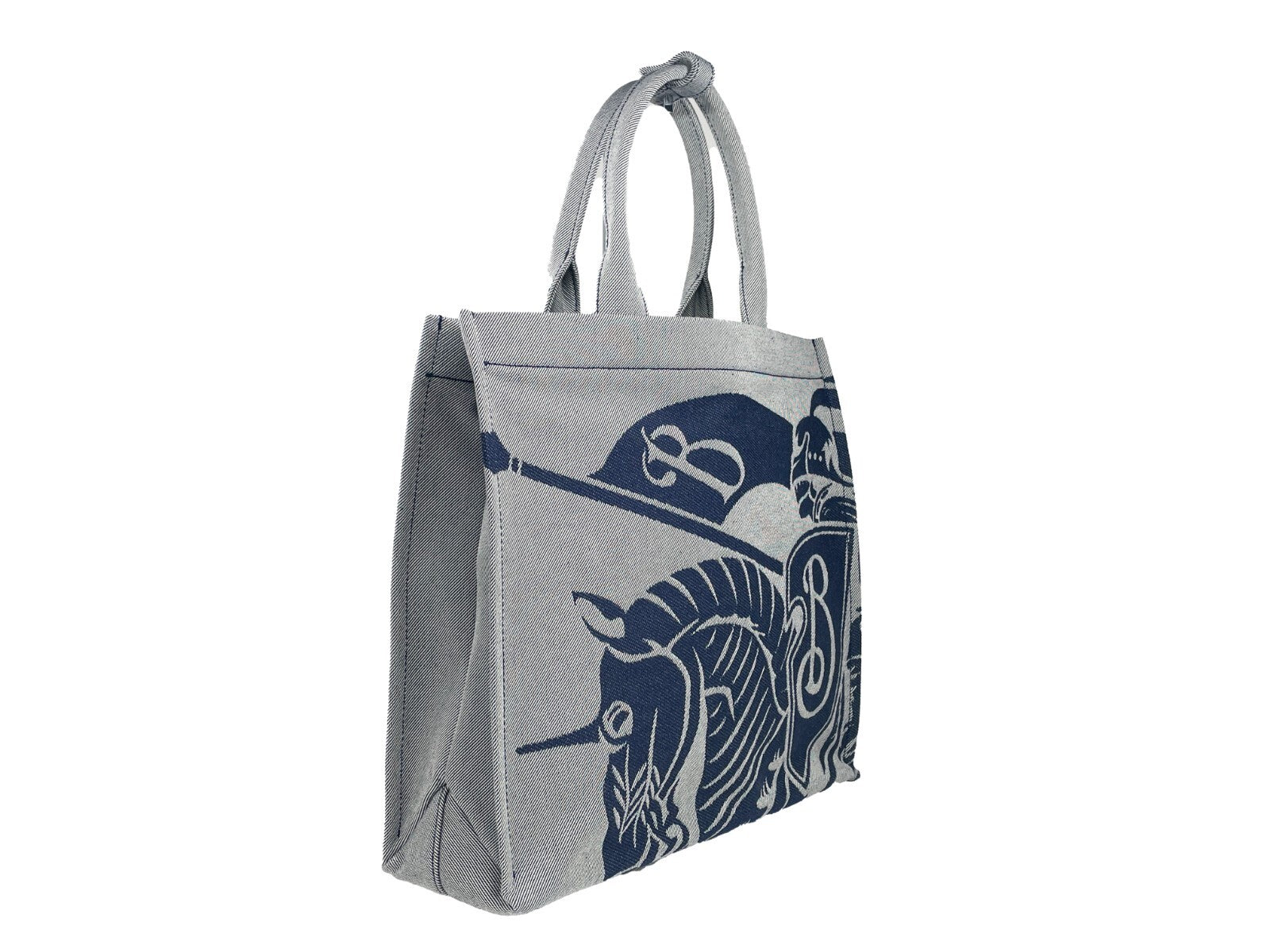 Burberry Navy EKD Canvas Tote Bag With Coin Pouch - ventzia