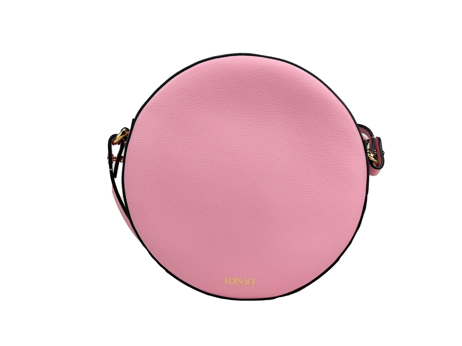 Versace Round Disco Leather Camera Case Crossbody Bag - ventzia