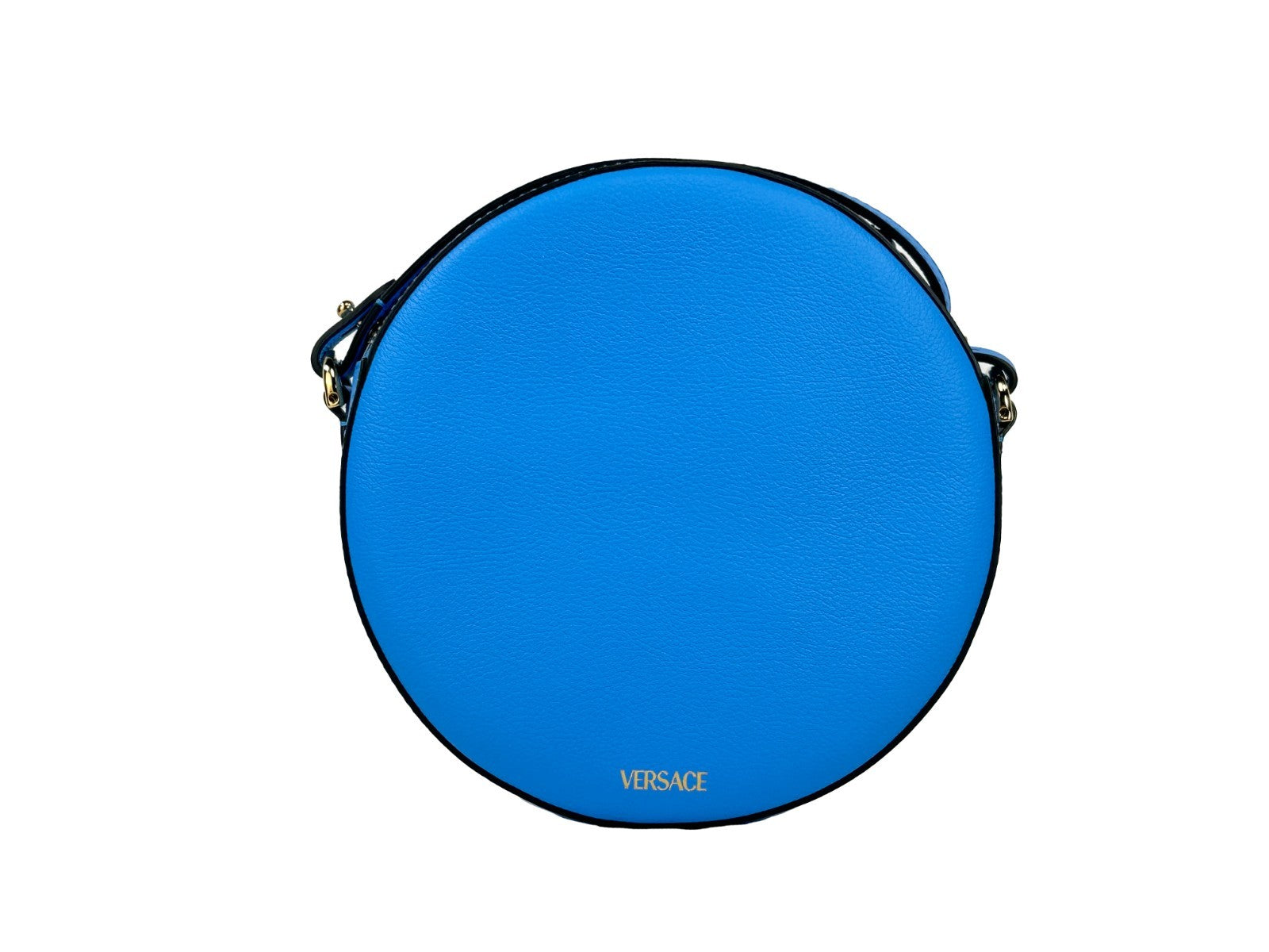 Versace Round Disco Leather Camera Case Crossbody Bag - ventzia
