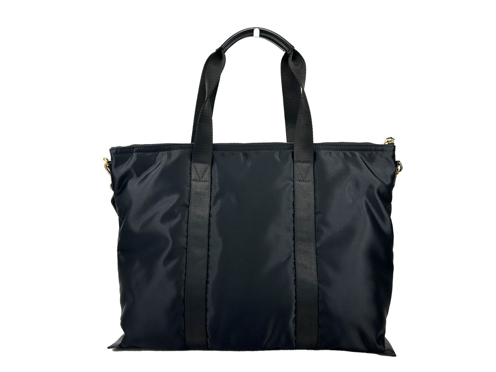 Versace Black Nylon Fabric La Medusa Shoulder Tote Bag - ventzia