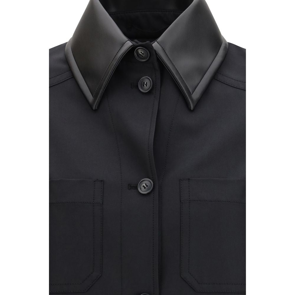 Black Polyester Trench Coat - ventzia