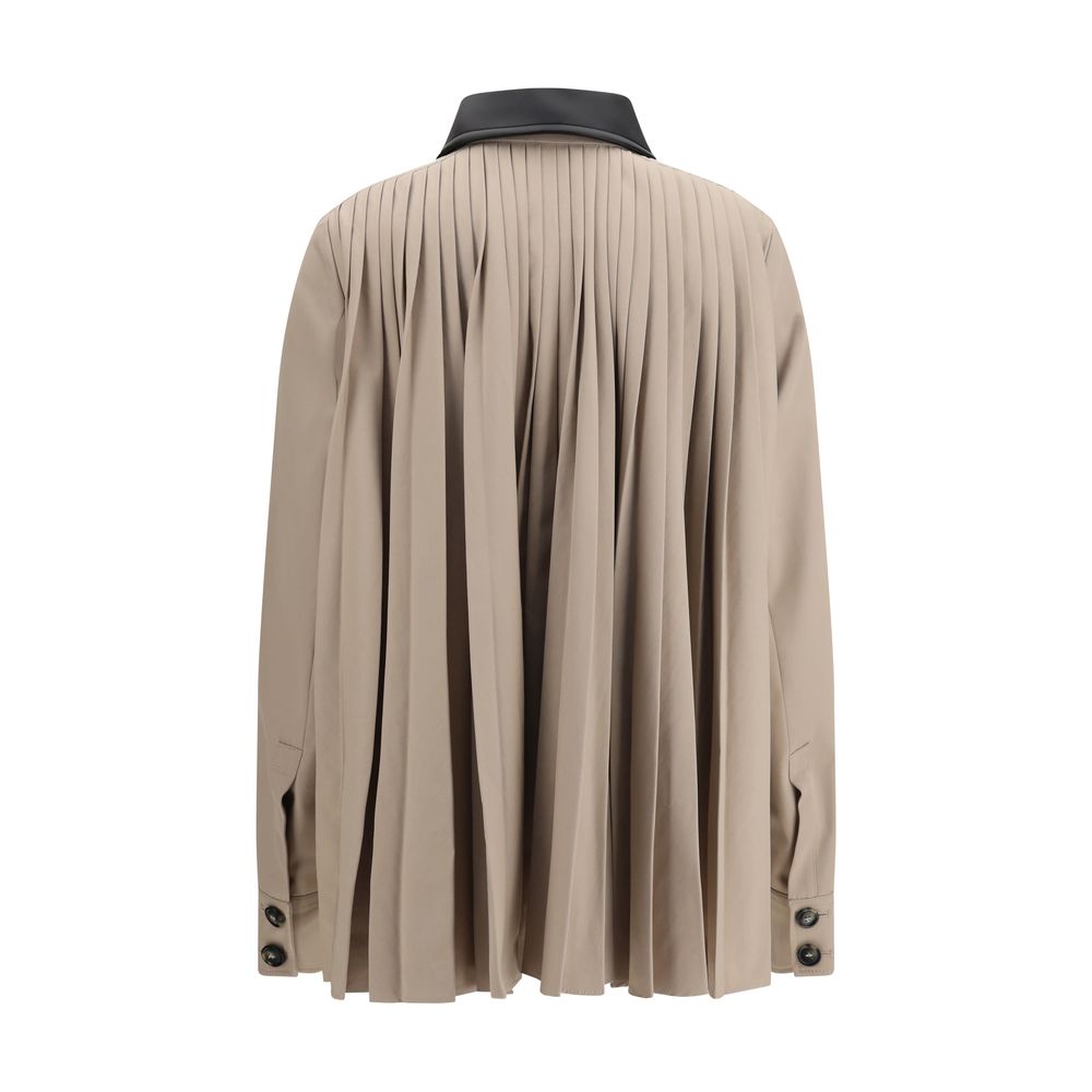 Beige Polyester Trench Coat - ventzia