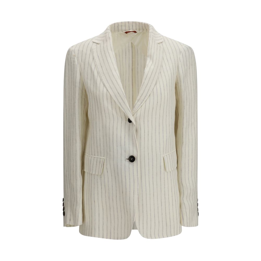 Beige Linen Blazer - ventzia