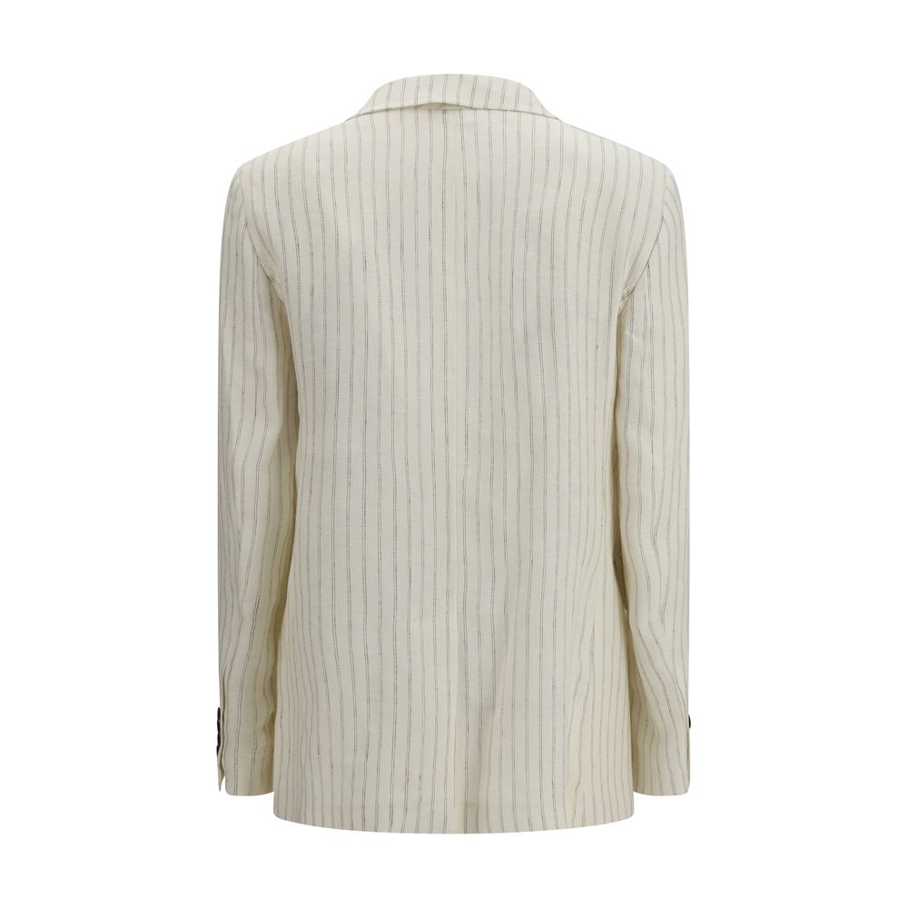 Beige Linen Blazer - ventzia