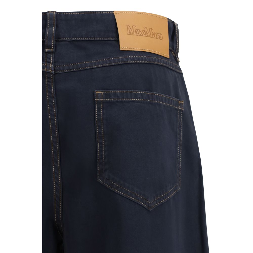 Blue Cotton Casual Pants - ventzia
