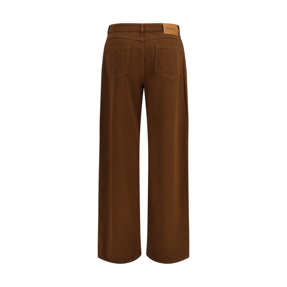 Brown Cotton Casual Pants - ventzia