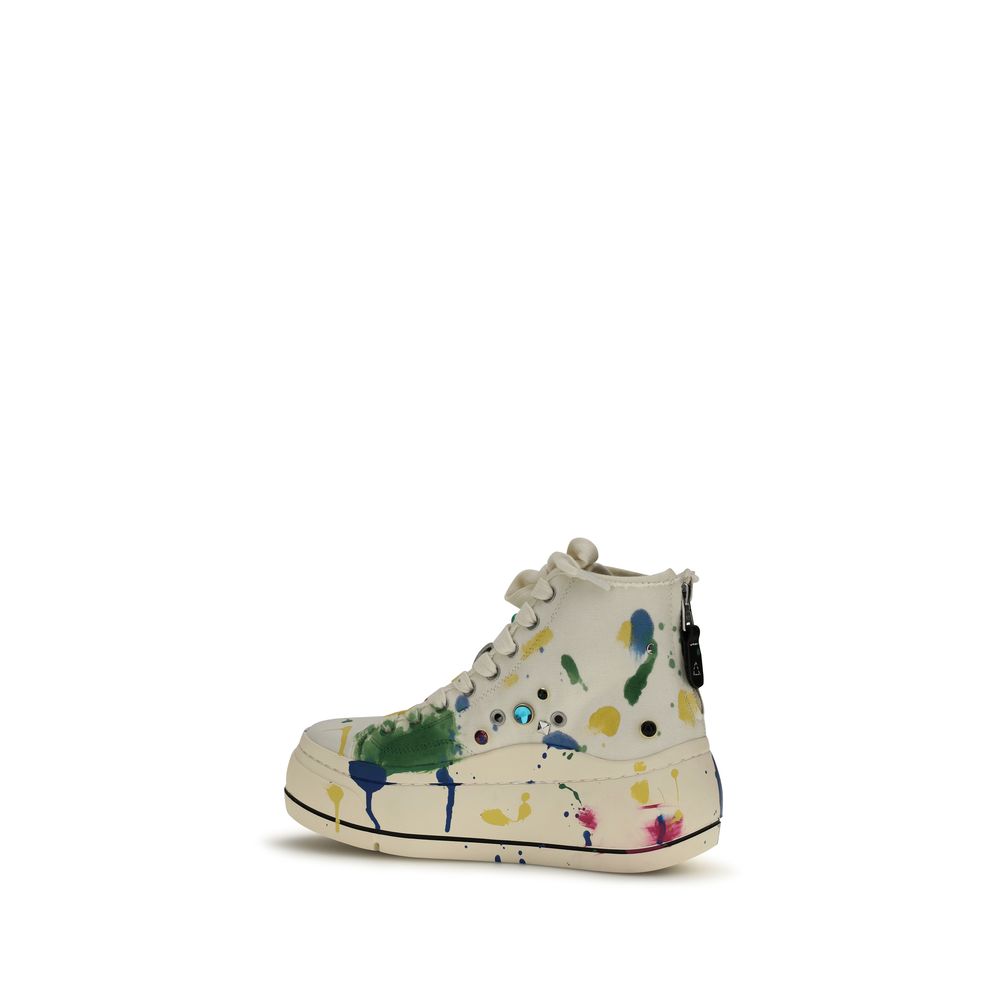 Multicolor Cotton High Top Sneakers - ventzia