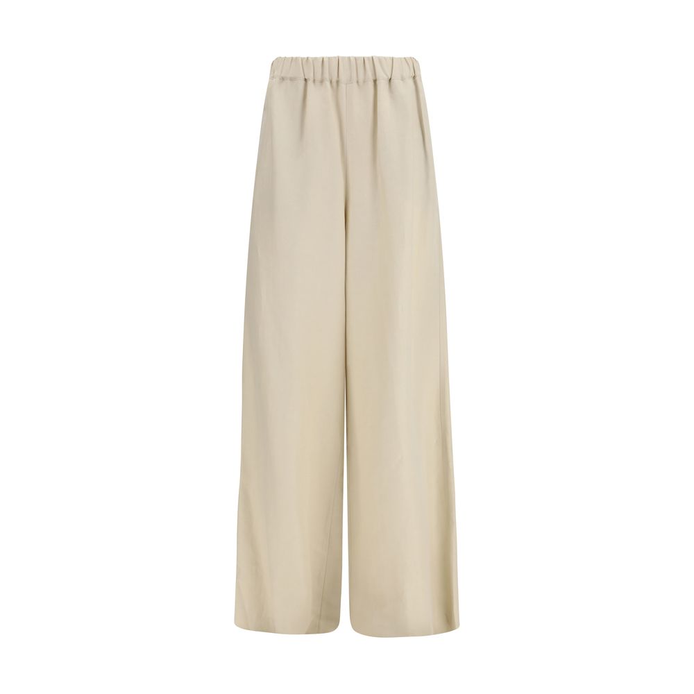 Beige Linen Casual Pants - ventzia