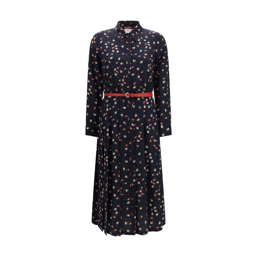 Blue Silk Casual Dress - ventzia