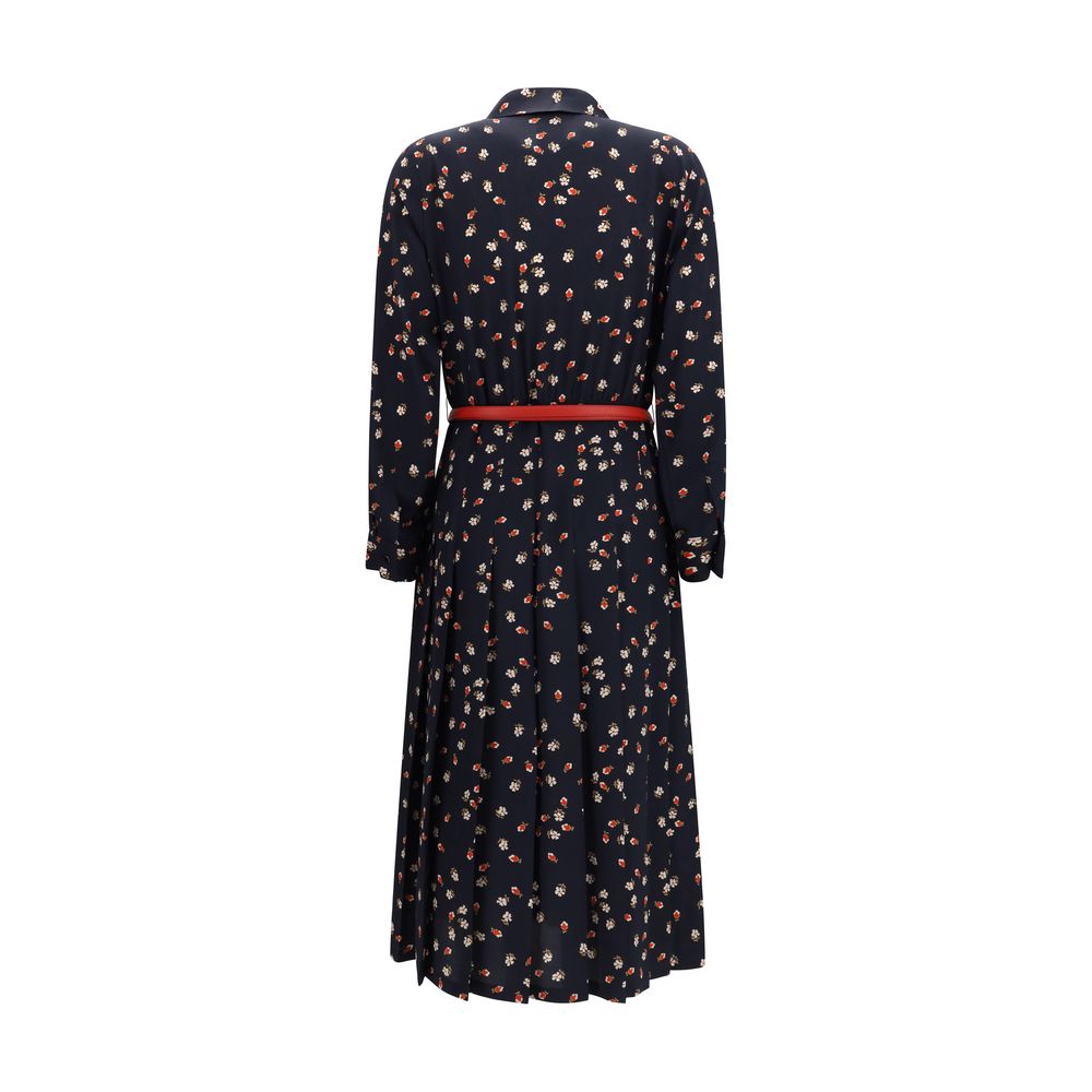 Blue Silk Casual Dress - ventzia