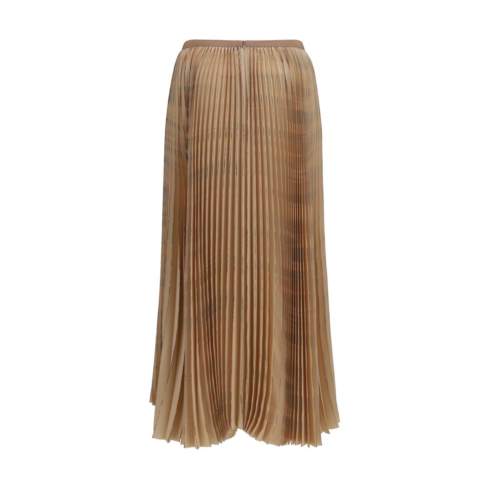 Beige Polyester Midi Skirt - ventzia