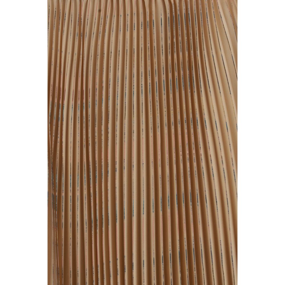 Beige Polyester Midi Skirt - ventzia