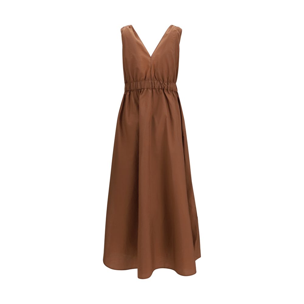 Brown Polyamide Casual Dress - ventzia