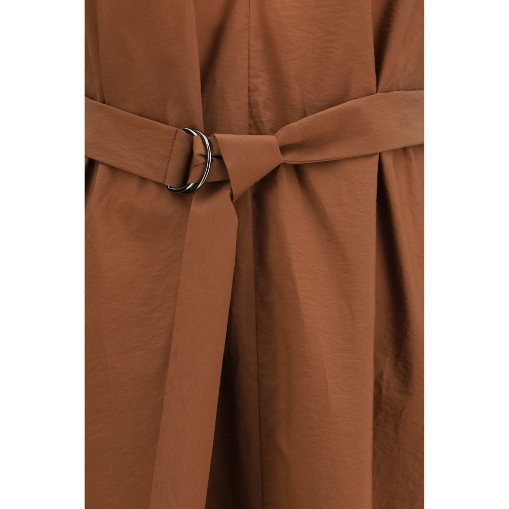 Brown Polyamide Casual Dress - ventzia