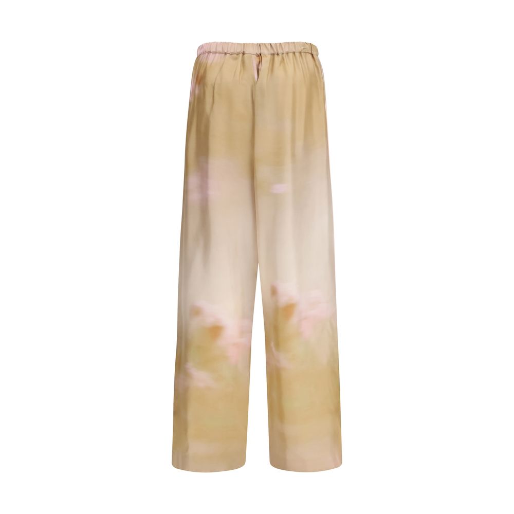 Multicolor Silk Casual Pants - ventzia