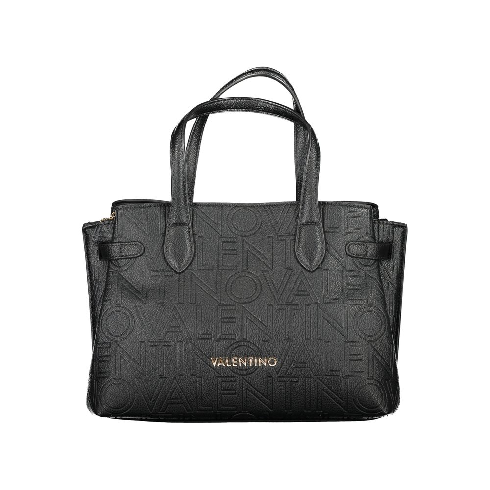 Black Polyurethane Women Handbag - ventzia