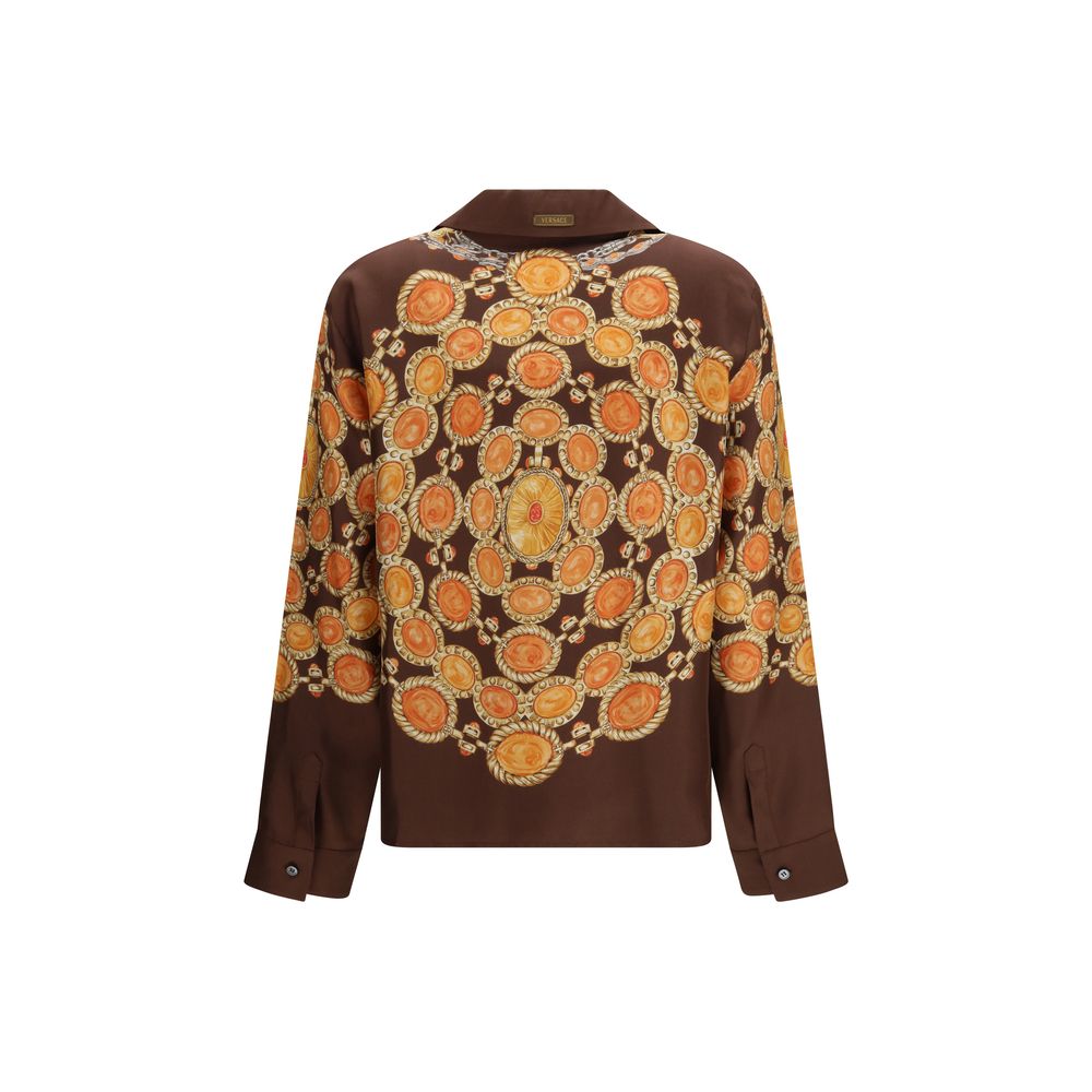 Brown Fabric Pattern Shirt - ventzia