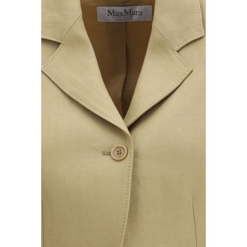 Beige Linen Denim Jacket - ventzia