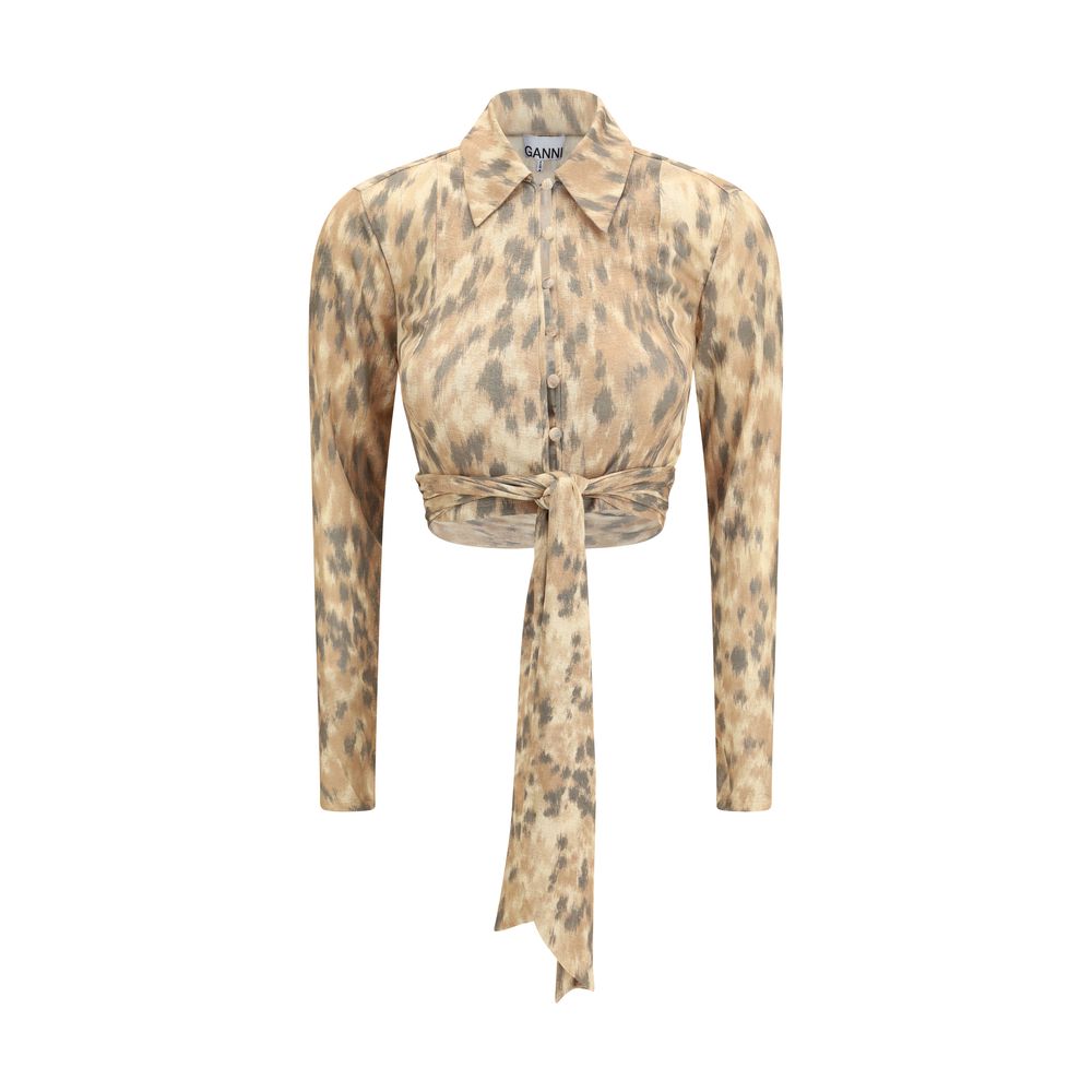 Beige Recycled Polyester Blouse - ventzia