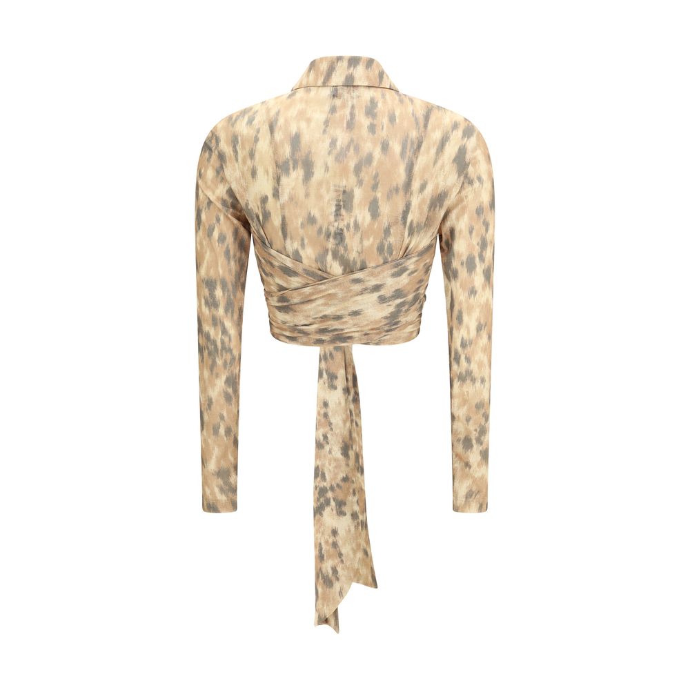 Beige Recycled Polyester Blouse - ventzia