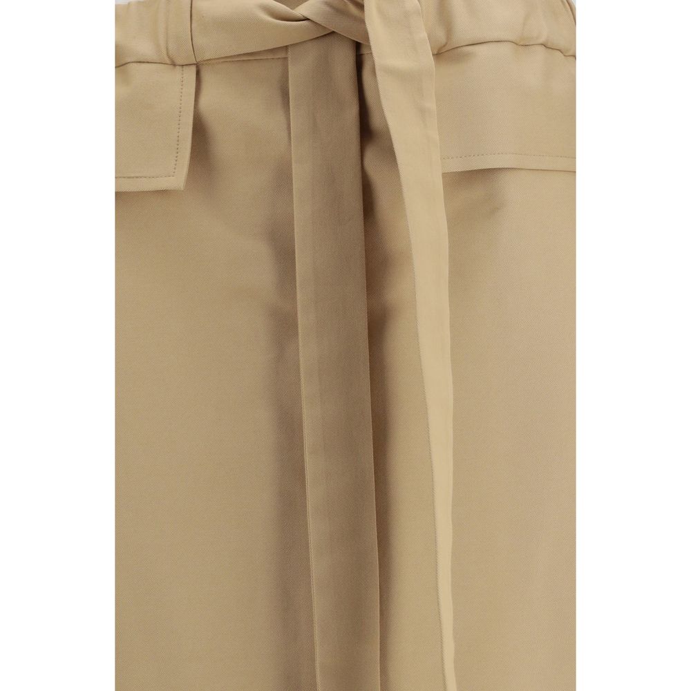 Beige Cotton Midi Skirt - ventzia