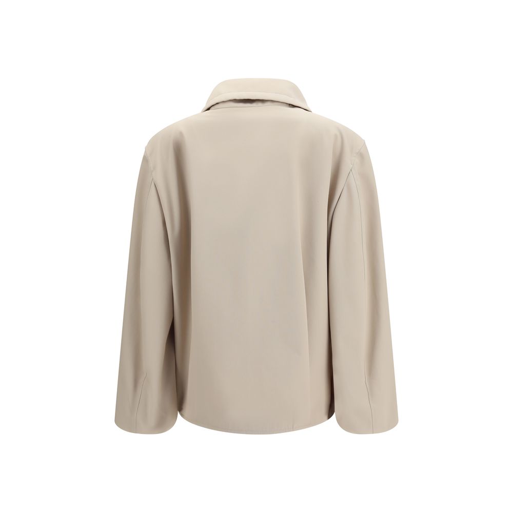 Beige Polyester Coat - ventzia