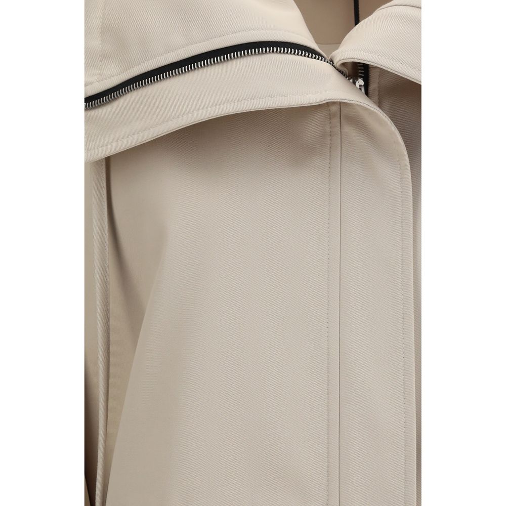 Beige Polyester Coat - ventzia