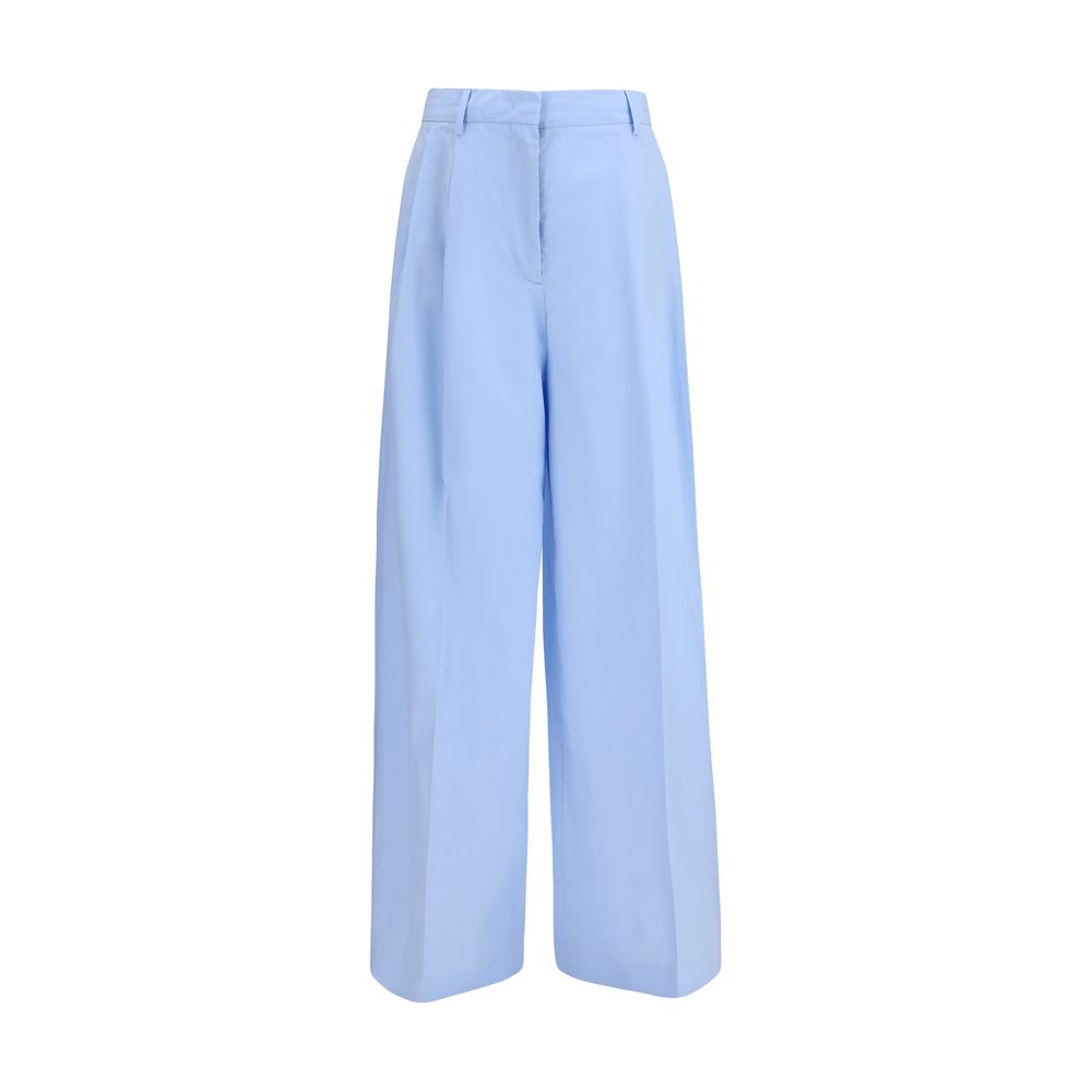 Blue Cotton Casual Pants - ventzia