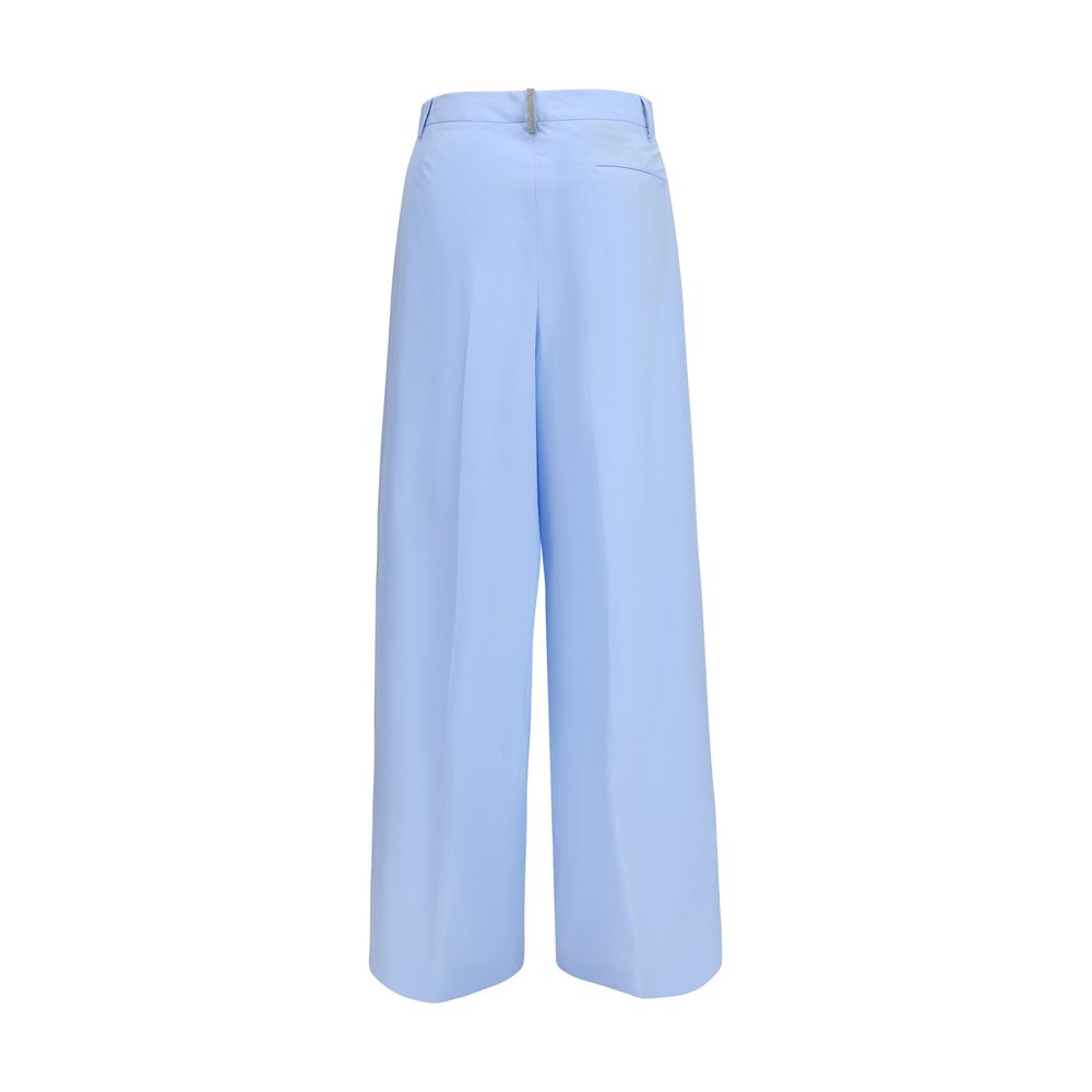 Blue Cotton Casual Pants - ventzia