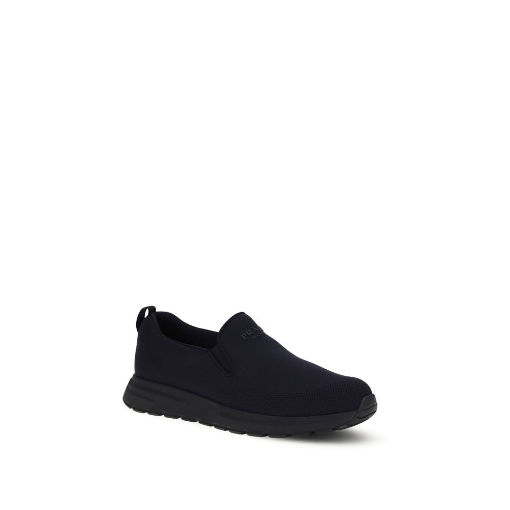 Blue Fabric Low Top Sneakers - ventzia