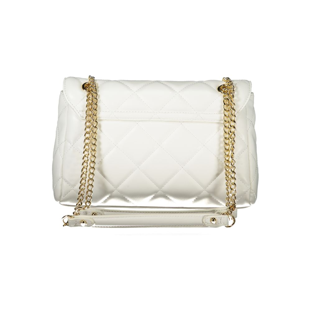 Bianco Polyurethane Women Shoulder Bag - ventzia