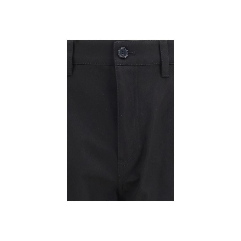 Black Cotton Chino Pants - ventzia