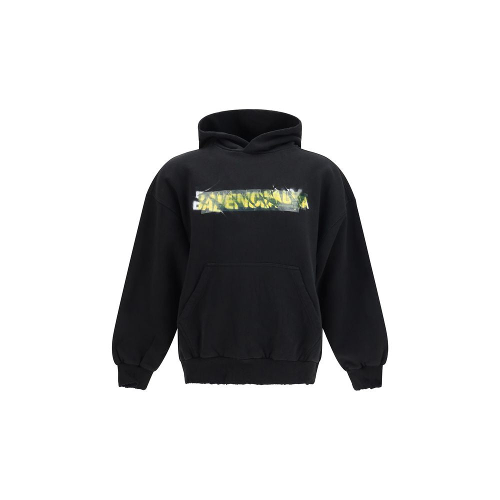 Black Cotton Sweatshirt - ventzia