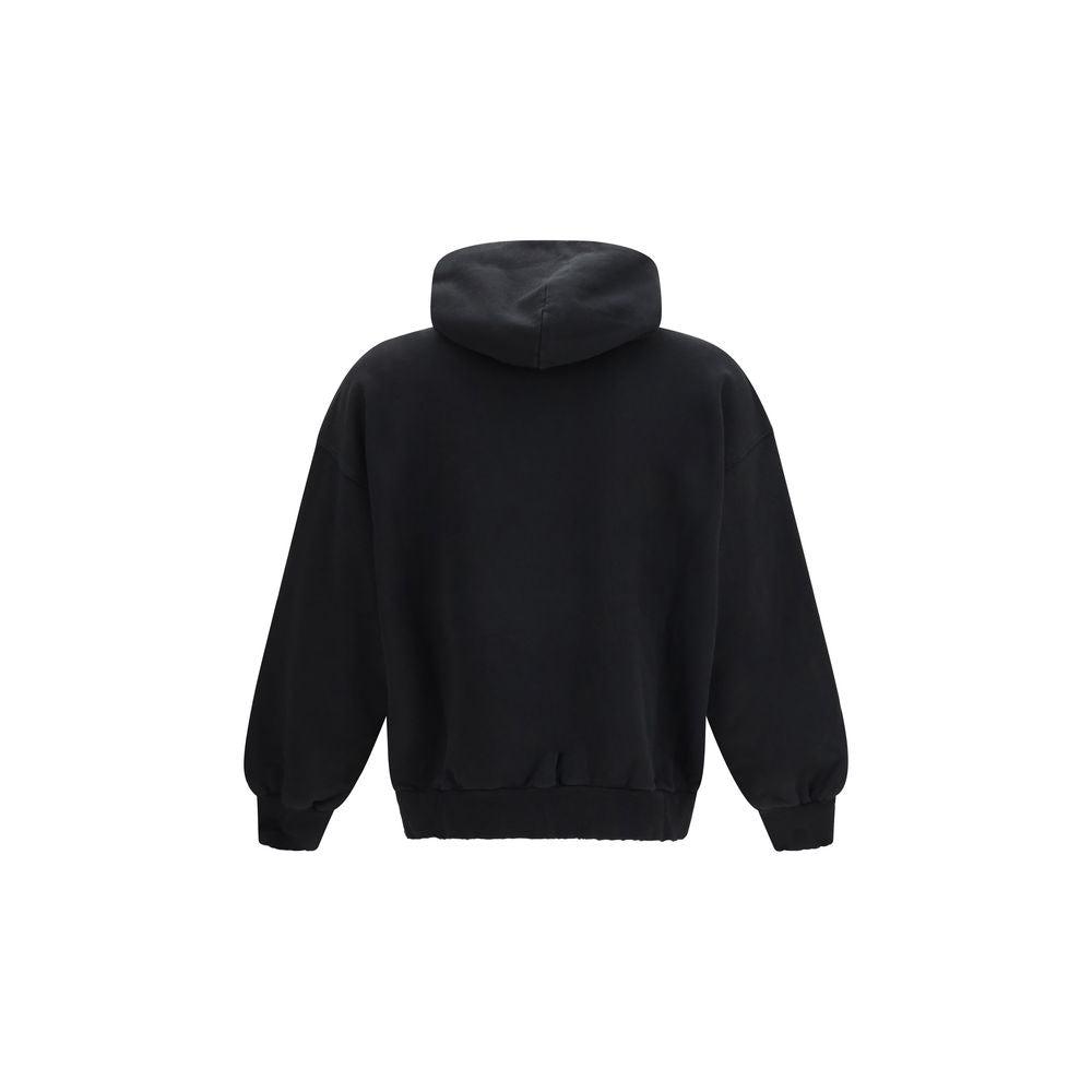 Black Cotton Sweatshirt - ventzia