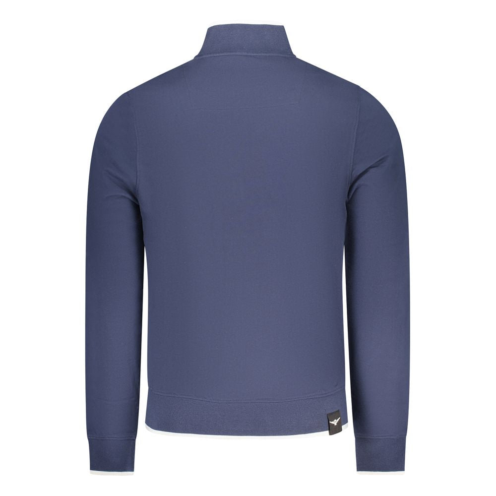 Blue Cotton Men's Sweatshirt - ventzia